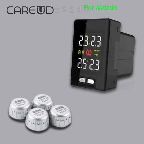 CAREUD U912 for Mazda Car Tire Pressure Monitoring System 4pcs External Sensors Real-time Tyre Security Alarm TPMS