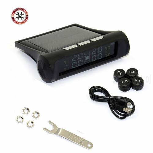 2021 Smart Car TPMS Tyre Pressure Monitoring System Solar Power charging Digital LCD Display Auto Security Alarm Systems