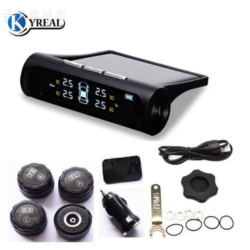 2018 New Arrival Solar Power TPMS Wireless Tire Pressure Monitoring System Car Tyre Pressure Alarm System With LCD Color Display