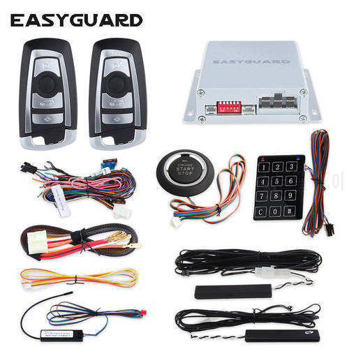 EASYGUARD PKE alarm car system with remote auto start passive keyless entry push button start touch entry car alarm remote