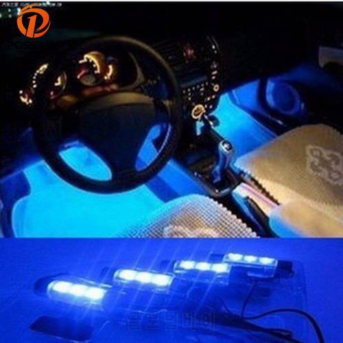 POSSBAY 3LED Car LED Interior Decoration Under Dash Floor LED Light Strip Lamp Blue Atmosphere Decorative Neon Light