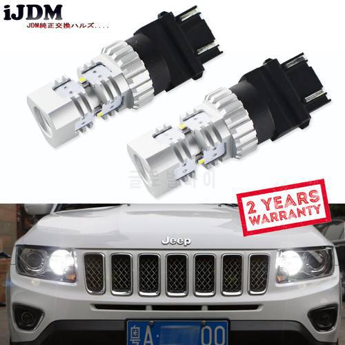 iJDM HID White 3157 LED Powered P27/5W P27/7W T25 LED Bulbs For Daytime Running Lights, DRL For 2011 and up Jeep Grand Cherokee