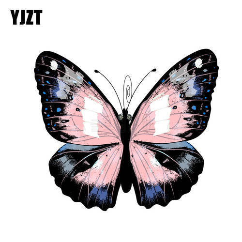 YJZT 13.8CM*12.2CM High quality Butterfly Decals PVC Motorcycle Car Sticker 11-00673