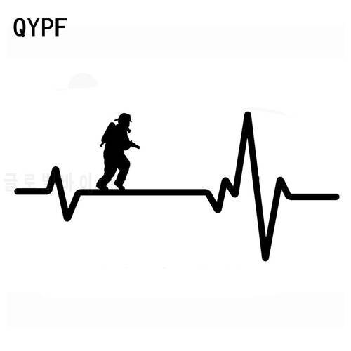 QYPF 18.4cm*8.5cm In The Rescue Fire Breakout Fireman With New Speed Light Vinyl Bright Car Sticker Decal Patter C18-0904