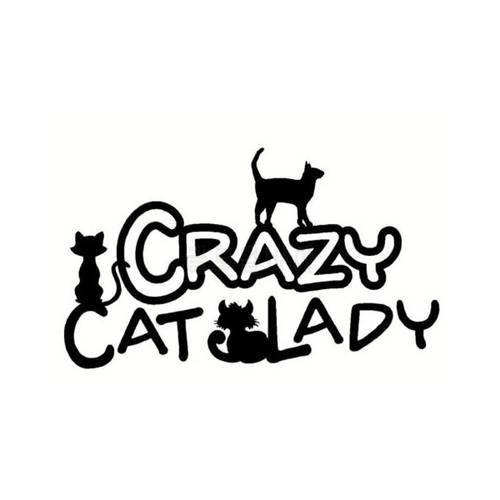 13.5CM*8CM Fashion Animal CRAZY CAT LADY Window Vinyl Sticker C5-1468