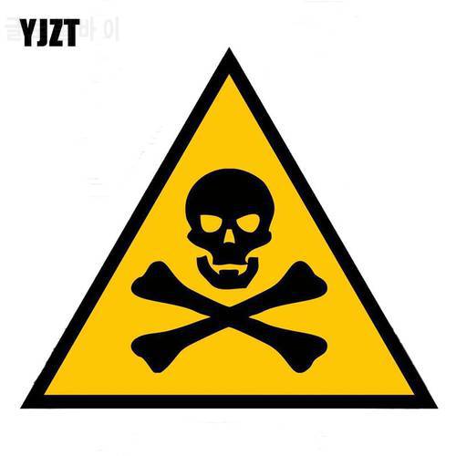 YJZT 16.7CM*14.5CM Creative Skull Warning Danger Decal Car Sticker PVC 12-0725