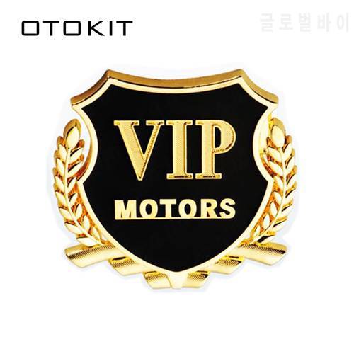 2pcs/Lot 3D VIP MOTORS Logo Metal Car Chrome Emblem Badge Decal Door Window Body Auto Decor DIY Sticker Car Decoration Styling
