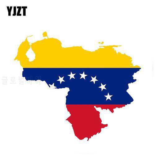 YJZT 13CM*14.9CM Car Reflective Venezuela Map Flag Car Sticker Decal Accessories 6-0425