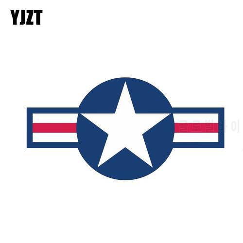 YJZT 13.4CM*6.9CM Motorcycle Decal US Air Force Star Reflective Blue Car Sticker 6-0424