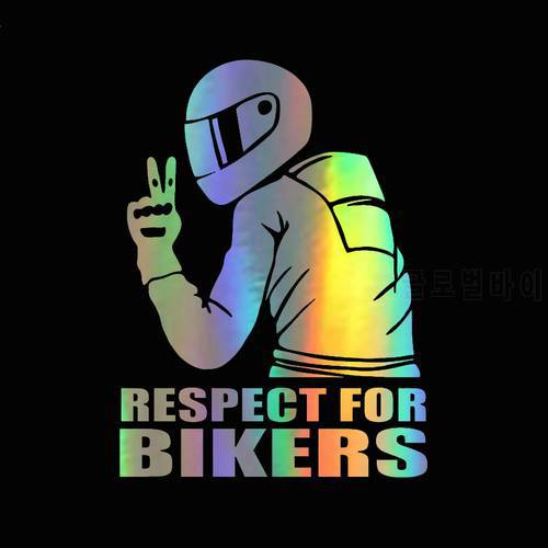 14*19cm Car Sticker Decal 3D Respect for Bikers Stickers On Car Auto Stickers and Decals Funny Motorcycle JDM Vinyl Car Styling