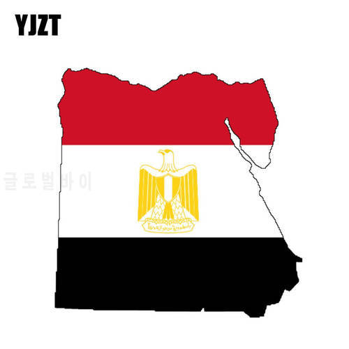 YJZT 11.6CM*11.8CM Car Styling Egypt Flag Map Car Sticker Motorcycle Body Decal 6-0631