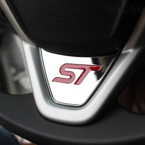 Sport ST Logo Steering Wheel Sequins Sticker ABS Chrome Cover Sticker for Ford Fiesta Ecosport 2009 - 2015 Auto Accessories