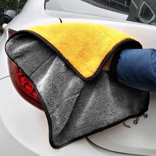 SPEEDWOW 1pc Microfiber Washing Drying Strong Thick Plush Polyester Fiber Car Cleaning Cloth Care Polishing Absorbent Wash Towel