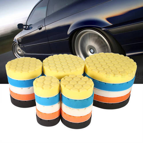 5pcs/Set Car Sponge Polishing Pad Hand Tool Kit For Car Polisher Wax 3/4/5/6/7 Inch Optional Buffing Sponge Polishing Pad Kit