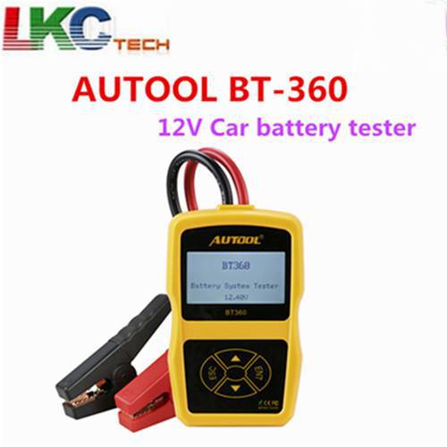 AUTOOL BT-360 12V Auto Battery Tester BT360 2000CCA 220AH BT 360 Battery Analyzer Multi-Language Battery Charging System Tester