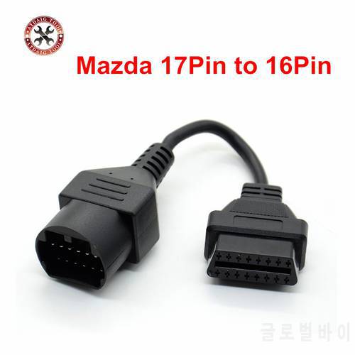 For Mazda 17Pin to 16Pin OBD2 OBD II Cable Connector cable for Mazda 17 pin connect adapter