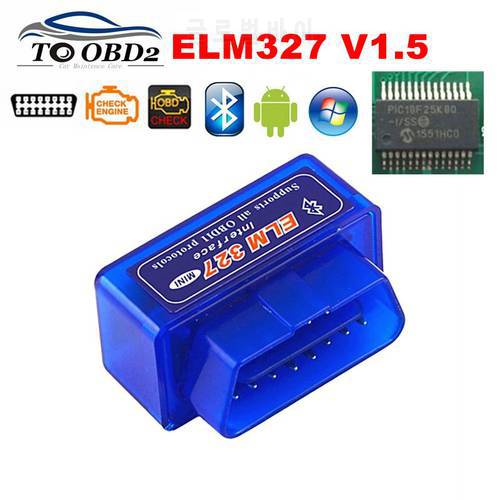 Best Quality Hardware V1.5 PIC18F25K80 Chip ELM327 BT 1.5 Works Android Windows Diagnosis Scan Tool ELM 327 V1.5 FREE SHIPPING