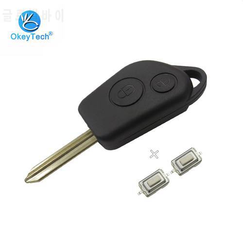 OkeyTech For Citroen Picasso Saxo Berlino Xsara Key Shell 2 Button Uncut Blade Replacement Remote Car Key Case & 2 Micro Switch