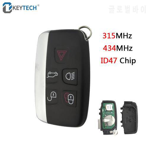 OkeyTech Car Remote Smart Key 315MHz 434MHz ID47 Chip 5 BTN for Land Rover Discovery 4 Freelander for Range Rover Sport Evoque