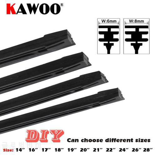 KAWOO 1pcs Car Windscreen Wiper Blade Rubber Strip (Refill) 8mm/6mm Soft 14