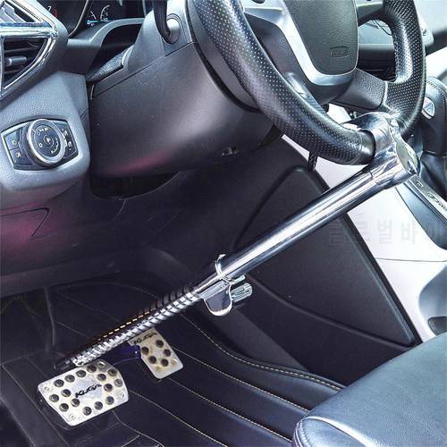 Stainless Steel Steering Wheel Lock Heavy Duty Extendable Anti Theft Car Steering Wheel Clutch Brake Lock
