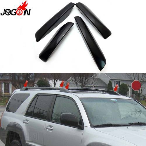 Black For Toyota 4Runner N210 2003-2009 Hilux Surf SW4 ABS Plastic Roof Rack Bar Rail End Replacement Cover Shell 4PCS