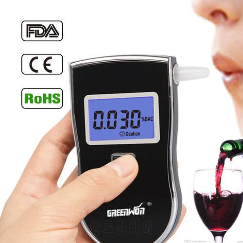 2020 Free shipping Professional Police Digital Breath Alcohol Tester Breathalyzer AT818 Dropshipping TESTER FOR DRIVING