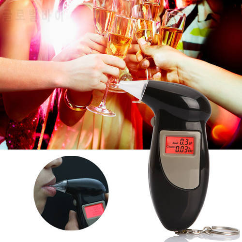 2019 Professional Mini Police Digital LCD Breath Alcohol Tester Breathalyzer Alcohol Meter Free shipping