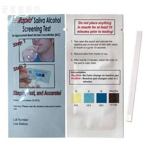 10 Pcs Cheap Disposable Alcohol Tester Bag Alcohol Test Kit Rapid Saliva Alcohol Screening Test Strip Alcool Tester Dropshipping