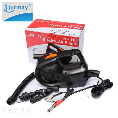 Stermay HT-316 12V Car Battery Clamp 100W Power inflatable pump electric air pump For inflatable boat Swimming pool bed mattress