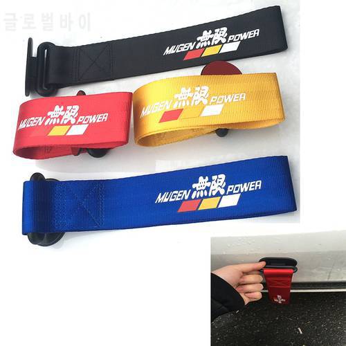 New Mugen JDM Racing Style Towing Rope Nylon Decorating Trailer Tow Ropes Racing Car Universal Tow Eye Tow Strap Bumper Sticker