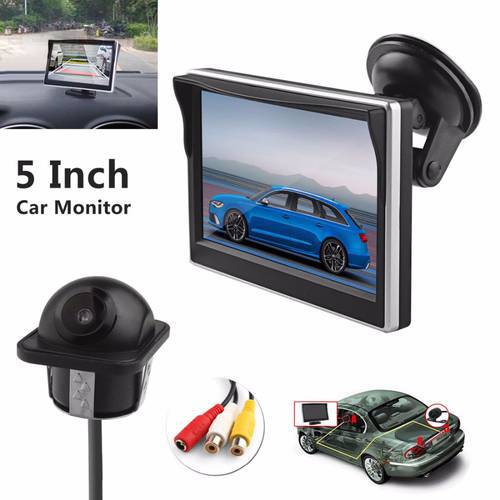 Brand New Car Monitors 5 Inch TFT-LCD Digital Car Rear View Monitor LCD Display with Front Diaphragm + 420 TV Lines Camera