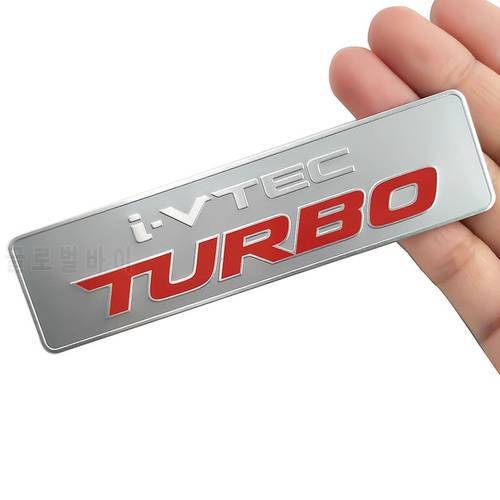 i-VTEC Sticker iVTEC Turbo Car Styling Refit Emblem Fender Tail Body Badge Aluminum Sticker for Honda Civic Accord Spirior CRV
