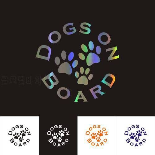 Car Stickers 16CM*15CM Dogs On Board Cute Car Motorcycles Decal Decoration 3D Reflective Waterproof Car Styling Custom Sticker