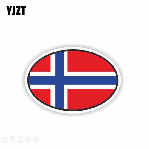 YJZT 11.9CM*8CM Car Styling Norway Flag Oval Car Sticker Window Helmet Decal 6-2236