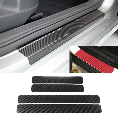 4pcs Carbon fiber Door Sill Scuff Car Door Plate Car Stickers For CX 5 CX-5 cx3 Mazda 3 mazda 6 mazda 2 Accessories Car Styling
