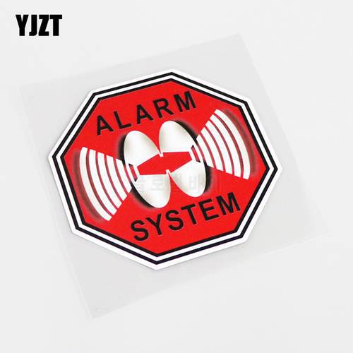 YJZT 10.3CM*10.3CM Fashion High-quality ALARM SYSTEM Car Sticker Decal PVC Graphical 13-0421