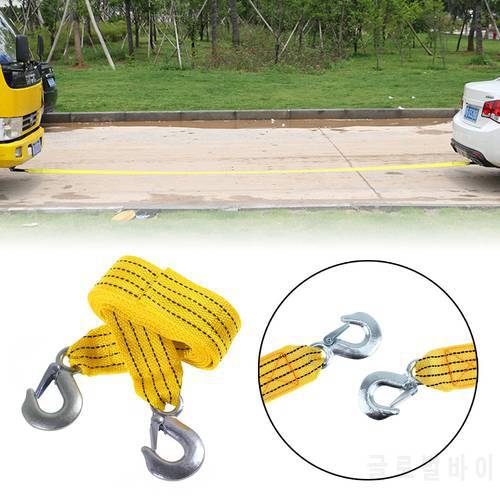 3 Tons 4 Meter 4M Tow Cable Car Towing Cable Snatch Strap Pull Rope Heavy Duty Road Truck Pulling Rope with Wrought Iron Hooks