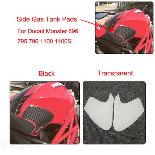 MTCLUB Motorcycle 3M Anti slip Fuel Tank Pad Side Gas Knee Grip Traction Pads For DUCATI MONSTER 696 795 796 1100 1100S New