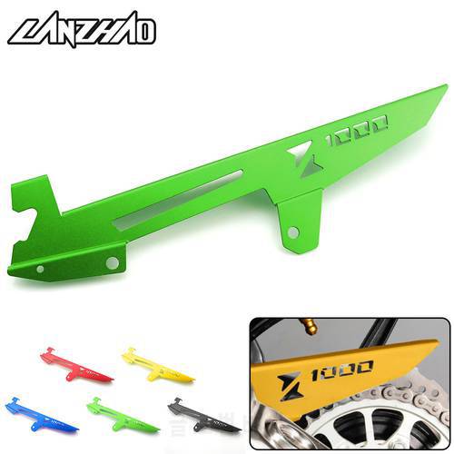 CNC Aluminum Motorcycle Chain Cover Protective Decorate Guard Motorbike Accessories Green Gold Red for Kawasaki Z1000 Z1000SX