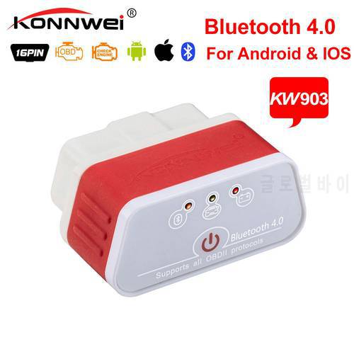 ELM327 V2.1/V1.5 Bluetooth PIC18f25k80 iCar pro V2.1 Bluetooth 4.0/WiFi OBDII Fault Code Scanner KW903 Auto OBD2 diagnostic tool