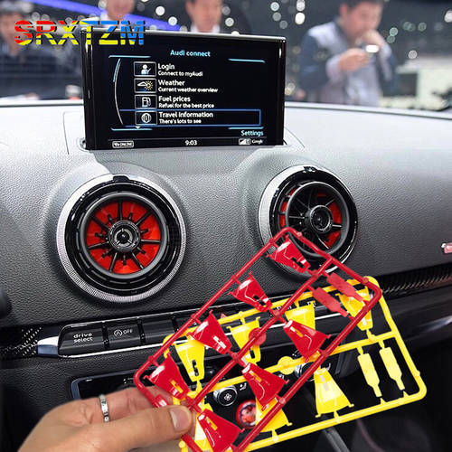 SRXTZM Air Outlet Color Changing Blade Red Yellow 4pcs/Set For Audi A3 S3 Rs3 8V 2013 2014 2015 2016 Car Styling Accessories
