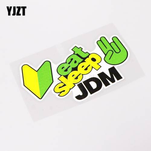 YJZT 13.1CM*7.1CM Fashion EAT SLEEP JDM Sport Car Sticker Decal PVC Waterproof 13-0256