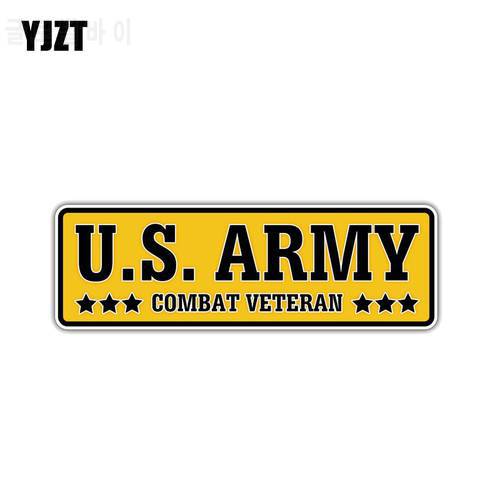 YJZT 15CM*4.7CM Personality US Army Combat Veteran Car Sticker Refelctive PVC Decal 12-1326