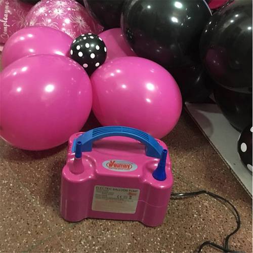 Double Holes Inflatable Electric Balloon Pump AC 110V ABS Fireproof Car Styling Air Inflator Pumps Portable Air Compressor 220V