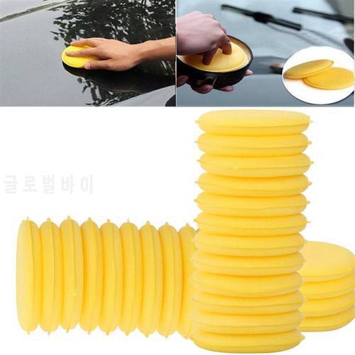 24pcs/Lot Car Vehicle Wax Polish Foam Sponge Hand Soft Wax Yellow Sponge Pad/Buffer For Car Detailing Care Wash Clean Cleaner