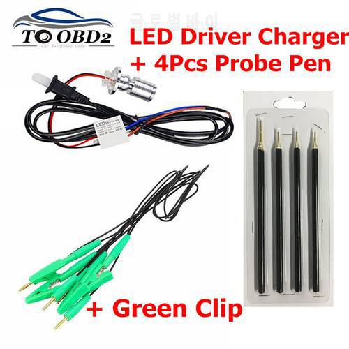Green Clip 4pcs/Set Probe Pens 4pcs Pins With Connect Cable Replacement LED BDM FRAME OBD2 Programming For V7.020/V5.017 V2
