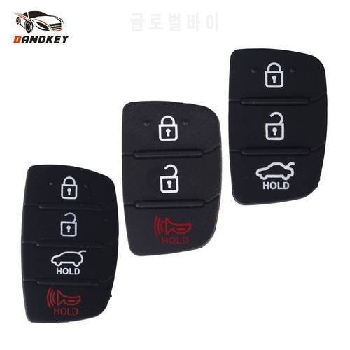 Dandkey 3 3+1 4 Buttons Rubber Pad Remote Key Case For Mistra Hyundai HB20 SANTA FE IX35 IX45 Kia K2 K5 Sportage Car Key Cover