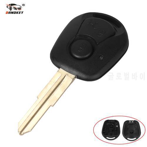 Dandkey 2 Buttons Remove Key Case Shell Fob Styling For SSANGYONG ACTYON KYRON REXTON Uncut Blade Key Fob Cover