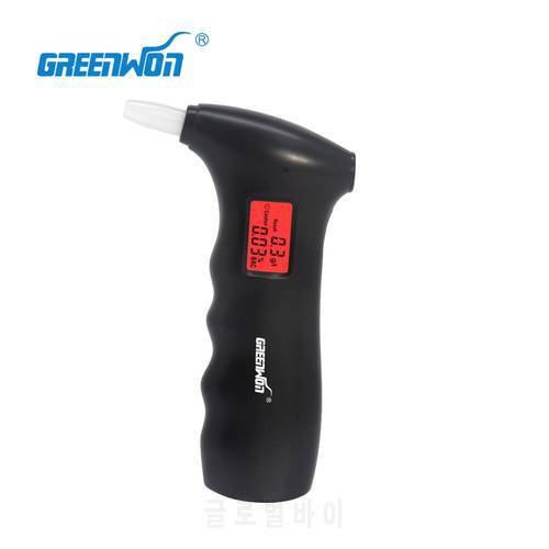 10pcs/ 2018* greenwon 65s alcohol tester with red backlight, with new abs material black color digital keychain breathalyzer